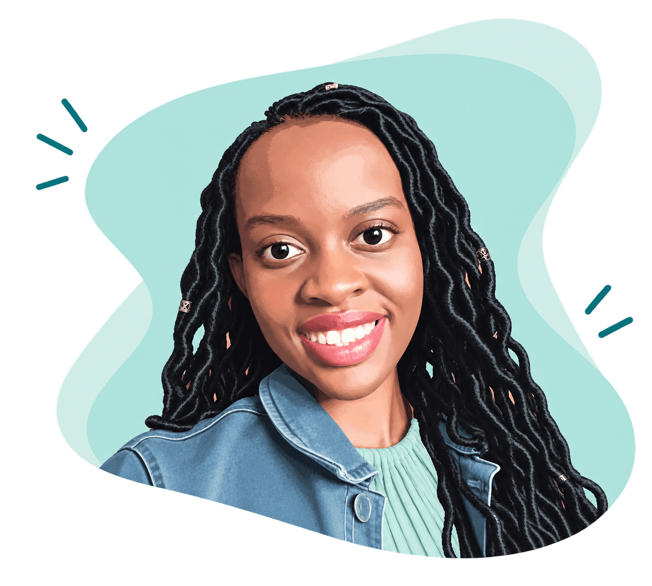 Illustrated portrait of Viola Bazanye